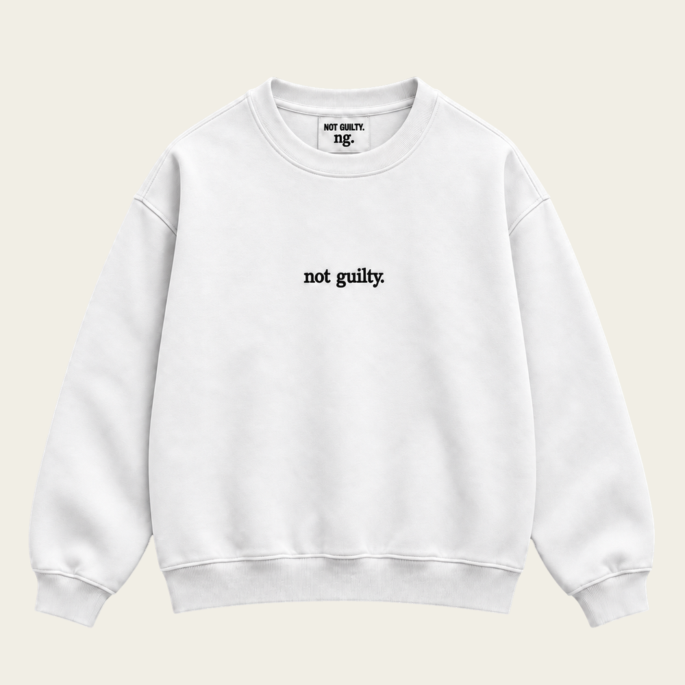 Signature Crewneck, white, front view