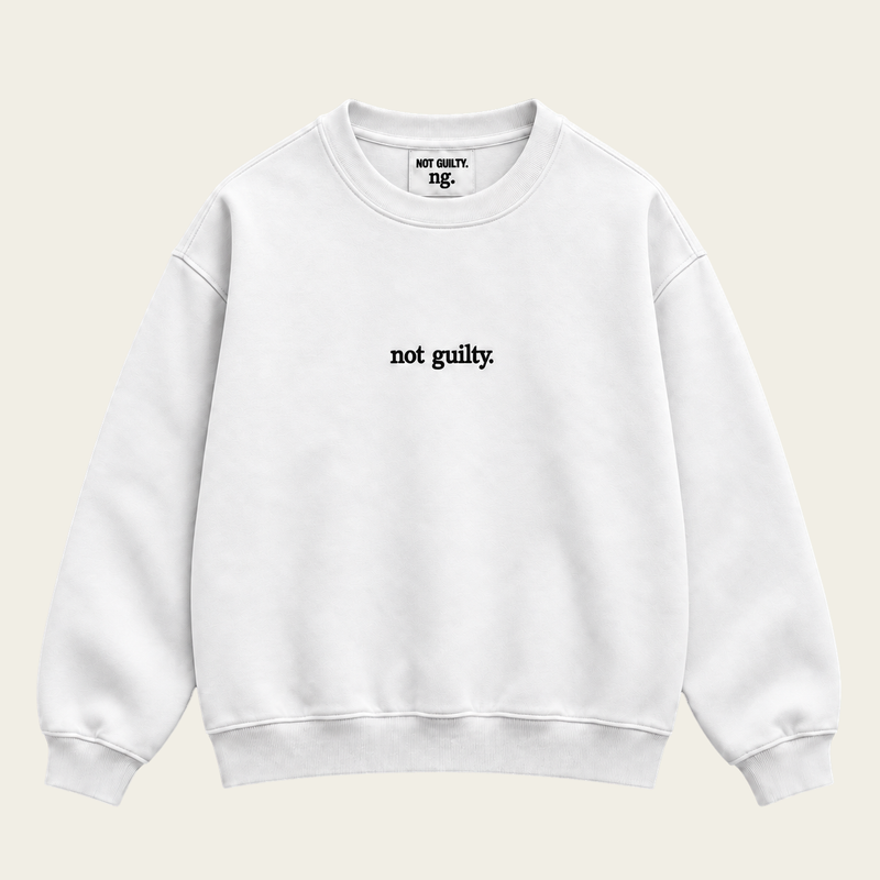 Signature Crewneck, white, front view