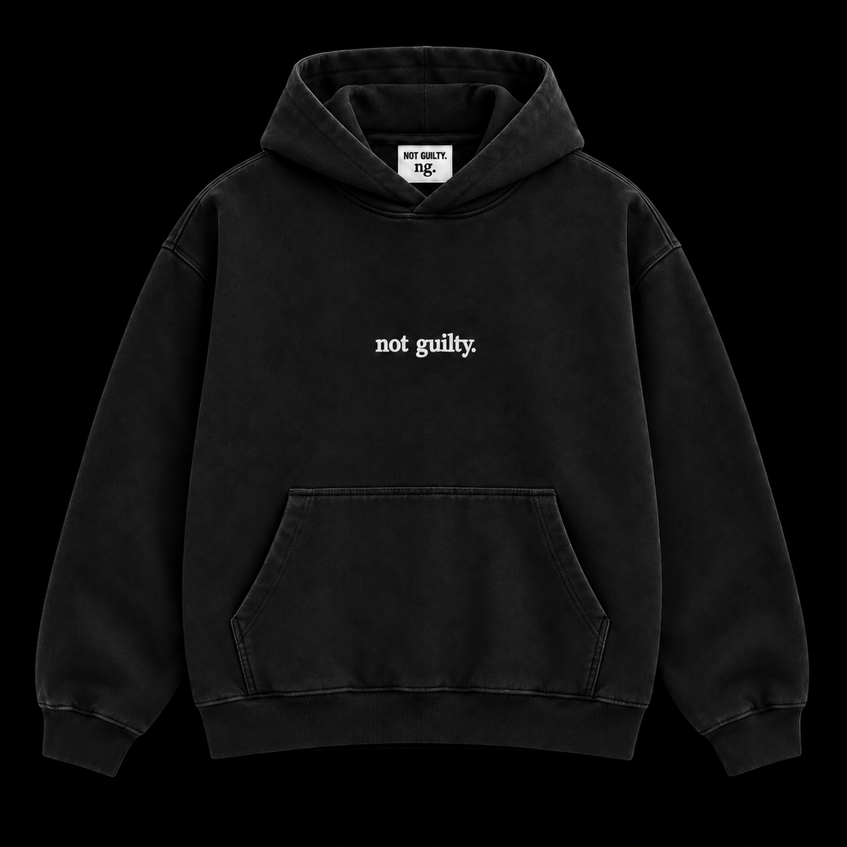 not guilty. Signature Sweatshirt black on black background