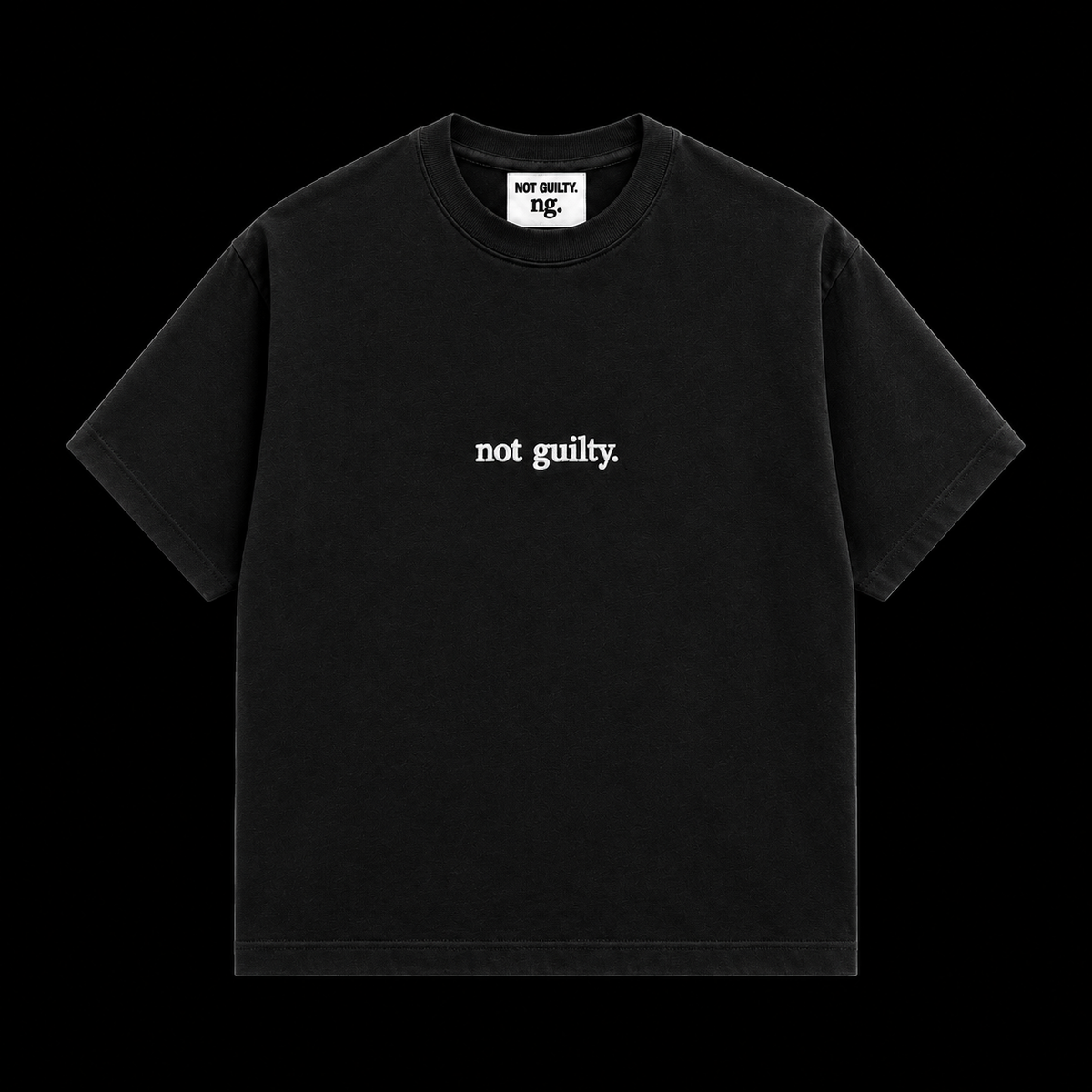 not guilty. Signature Tee black front